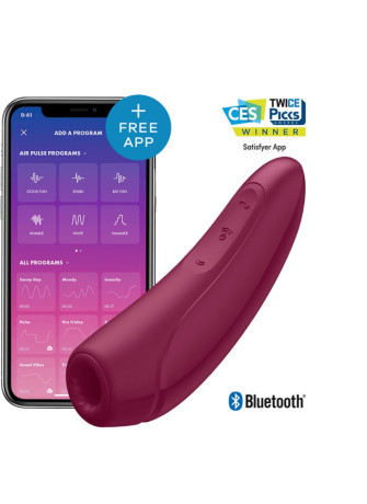 Stimulateur clitoridien connecté bordeaux Curvy 1+ Satisfyer - CC5972390214